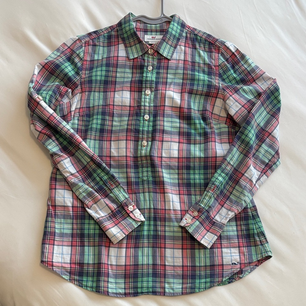 Vintage Women’s Vineyard Vines Plaid Button Down Shirt Sz 8